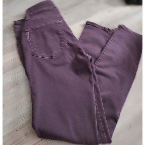 Paige Jeans Edgy Moto High Rise Ankle Skinny Jeans Double Zipper Sz 26 Mulberry - Picture 5 of 8